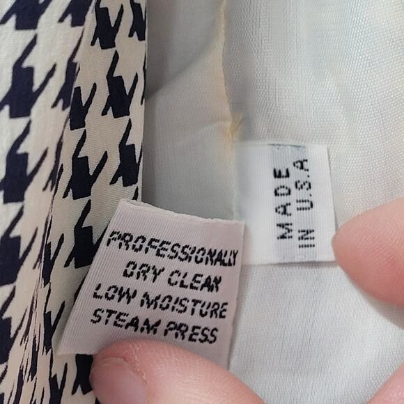 David Hayes‎ Vintage 60s Houndstooth 4 Piece Pleated Maxi Skirt set Outfit Suit - Picture 13 of 16